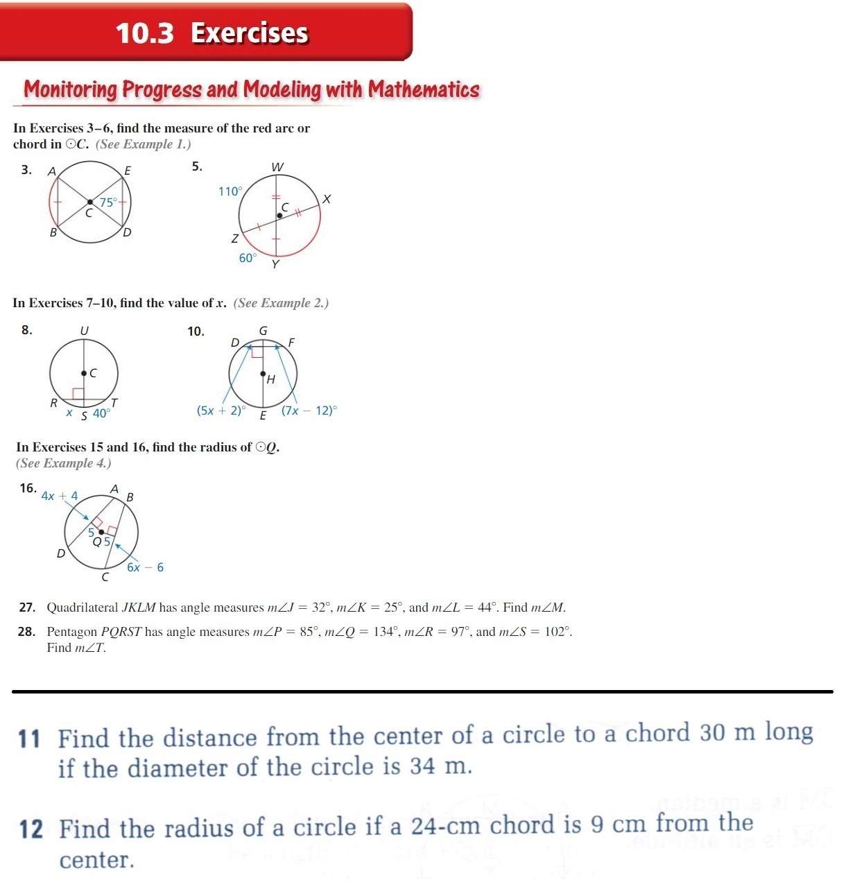 homework 9 standard form of a circle